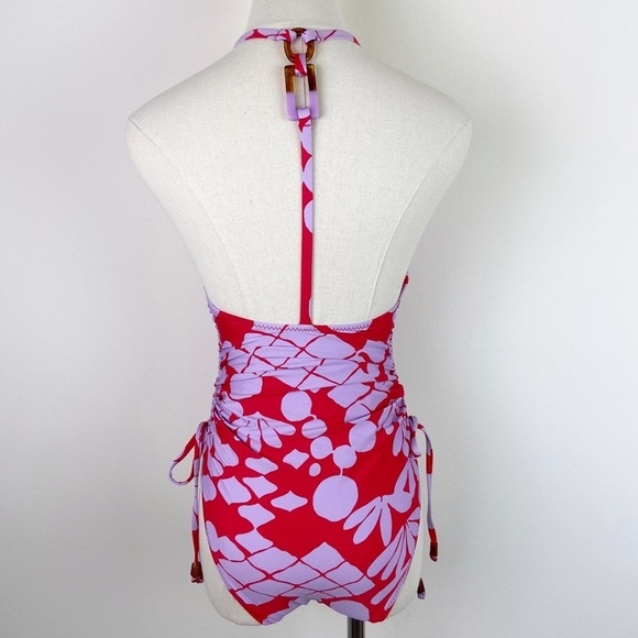 Trina Turk Red and Purple Floral One-Piece Swimsuit - Picture 7 of 12